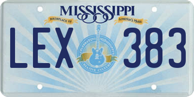 MS license plate LEX383