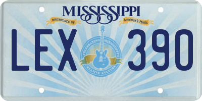 MS license plate LEX390