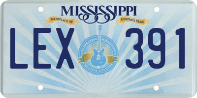 MS license plate LEX391