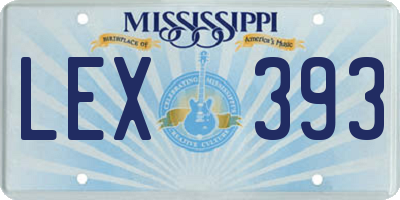 MS license plate LEX393