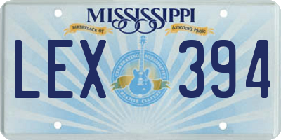 MS license plate LEX394