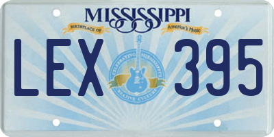 MS license plate LEX395