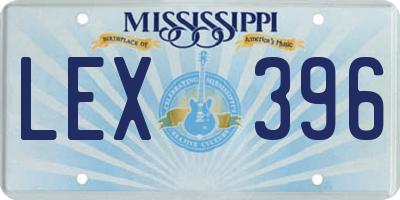 MS license plate LEX396