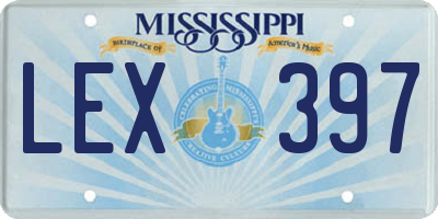 MS license plate LEX397