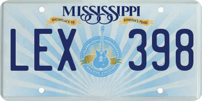 MS license plate LEX398