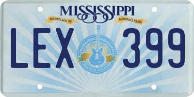 MS license plate LEX399