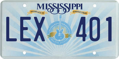 MS license plate LEX401