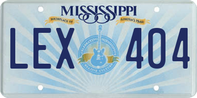 MS license plate LEX404