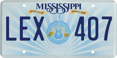 MS license plate LEX407