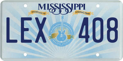 MS license plate LEX408