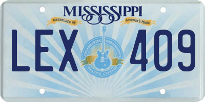 MS license plate LEX409