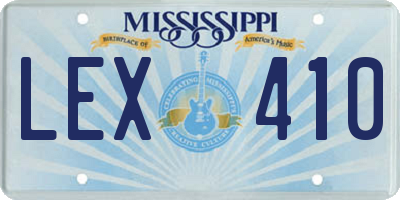 MS license plate LEX410