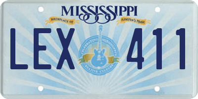 MS license plate LEX411