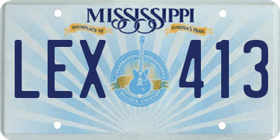 MS license plate LEX413