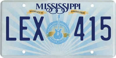 MS license plate LEX415