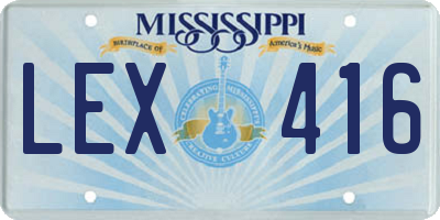 MS license plate LEX416