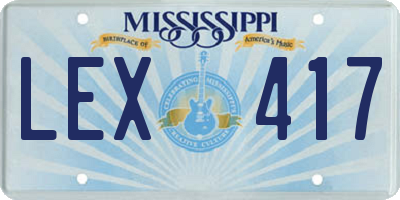 MS license plate LEX417