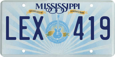 MS license plate LEX419