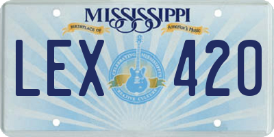 MS license plate LEX420