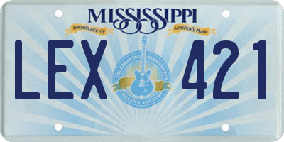 MS license plate LEX421