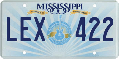 MS license plate LEX422