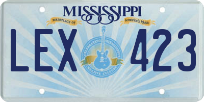 MS license plate LEX423