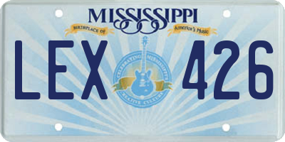 MS license plate LEX426