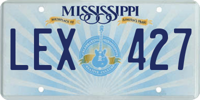 MS license plate LEX427