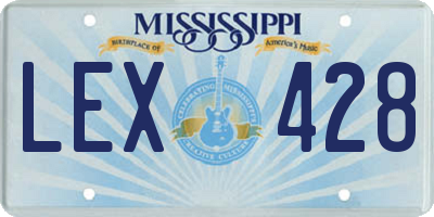 MS license plate LEX428