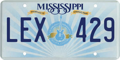 MS license plate LEX429