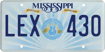 MS license plate LEX430