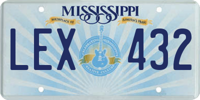 MS license plate LEX432