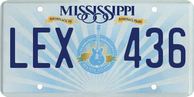 MS license plate LEX436
