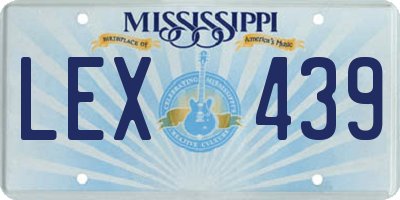 MS license plate LEX439