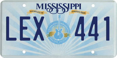 MS license plate LEX441