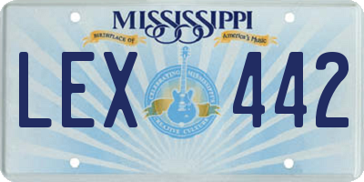 MS license plate LEX442