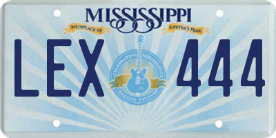 MS license plate LEX444