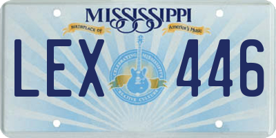 MS license plate LEX446