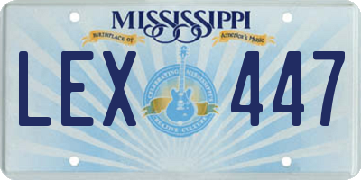 MS license plate LEX447