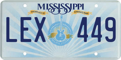 MS license plate LEX449