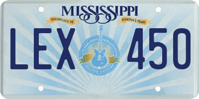 MS license plate LEX450