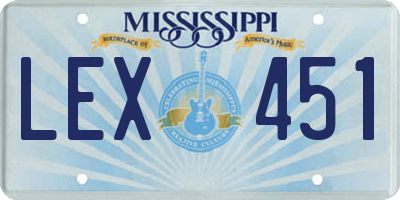 MS license plate LEX451