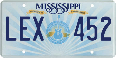 MS license plate LEX452