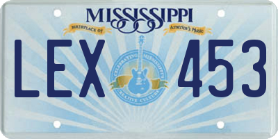 MS license plate LEX453