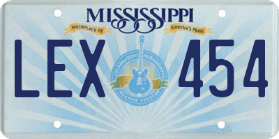 MS license plate LEX454