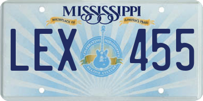 MS license plate LEX455