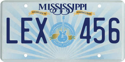 MS license plate LEX456