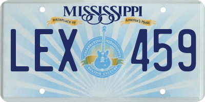 MS license plate LEX459
