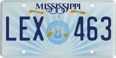 MS license plate LEX463