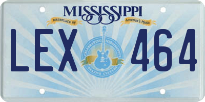 MS license plate LEX464